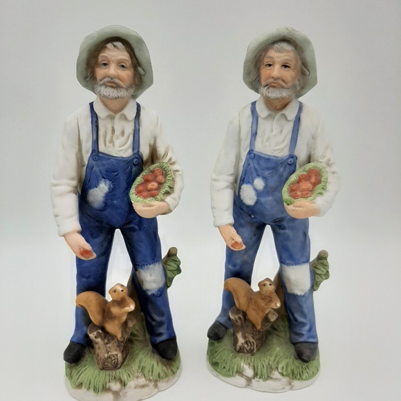 Homco Porcelain Farmers 1409 Old Man Woman Fig. - Picture 6 of 8